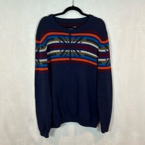 Men's Vintage Mossimo Southwestern Blue crew neck sweater sz‎ XL